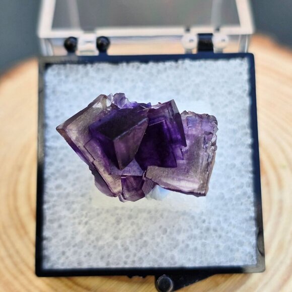 Purple Fluorite ✦ Raw Cube Crystal ✦ 16g Thumbnail Mineral Collector’s Piece - Picture 3 of 17